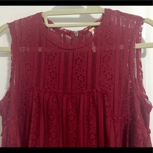 Free People Burgundy Wine Shift Babydoll Dress